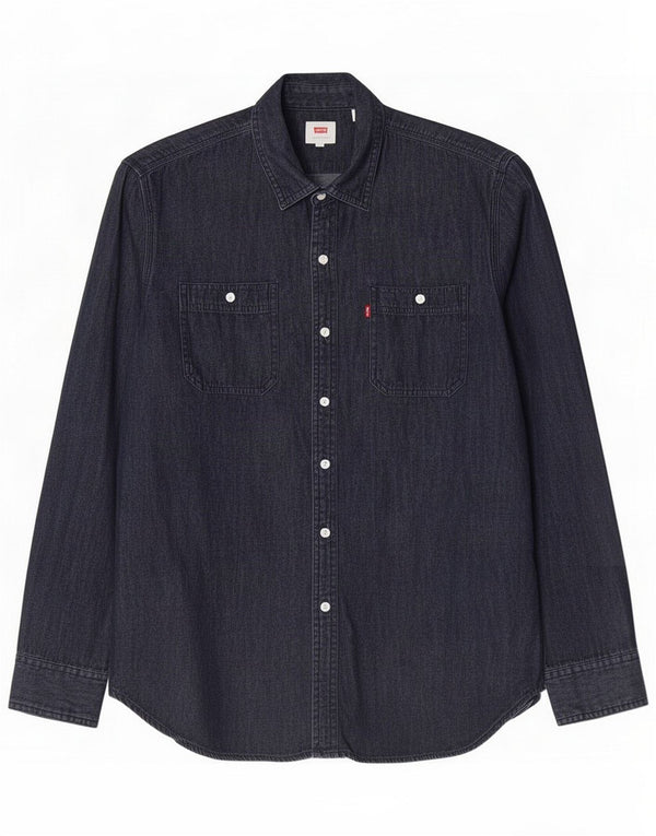 Levi's Camicia di jeans da uomo grande in cotone blu navy