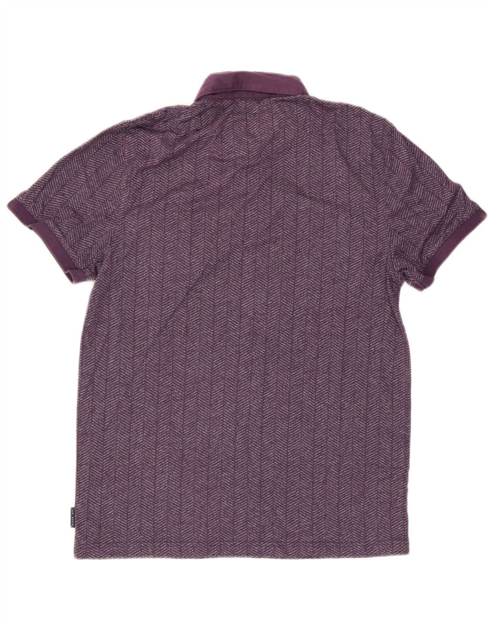 Polo da uomo Ted Baker taglia 3 media viola a spina di pesce