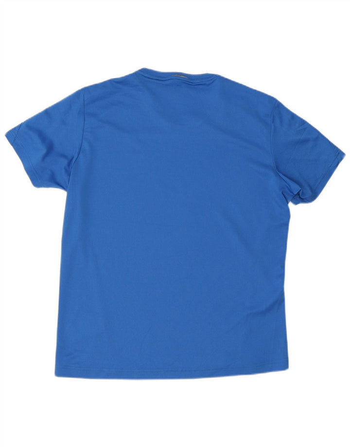 T-shirt Adidas Climalite da uomo Top in poliestere blu medio