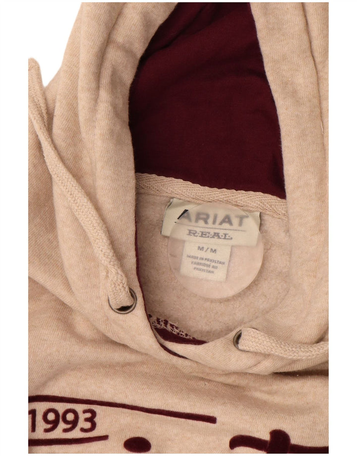 Maglione con cappuccio grafico da uomo ARIAT in cotone beige medio
