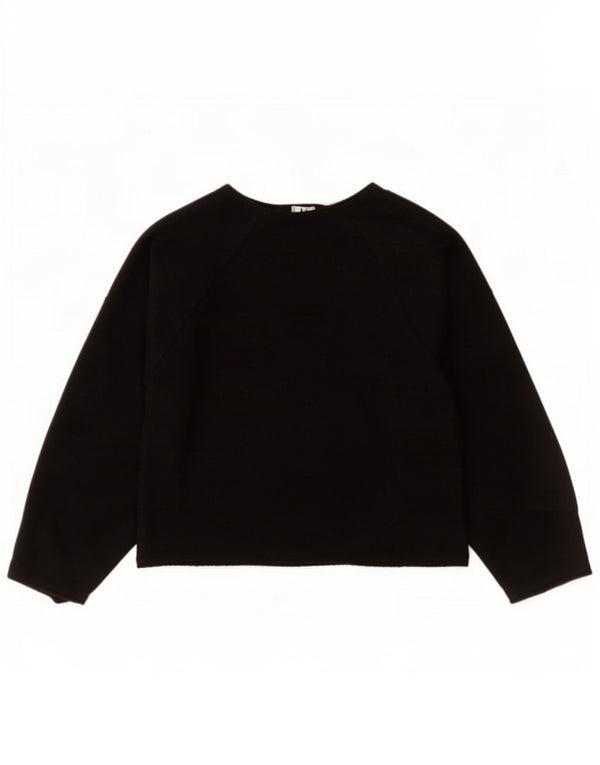 Maglione corto con scollo a V da donna Zara UK 14 medio nero