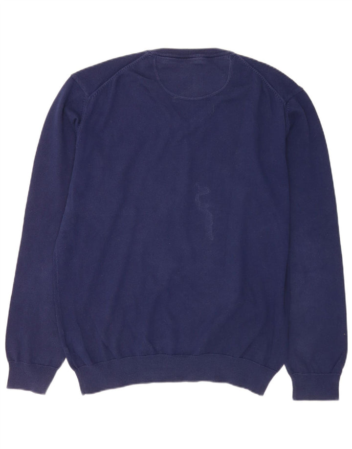 Gant Maglione da uomo con scollo a V grande in poliammide blu navy