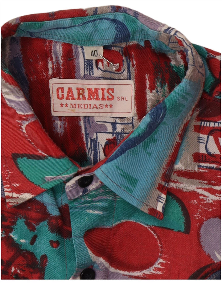 Camicia vintage da uomo con motivo astratto piccola multicolore