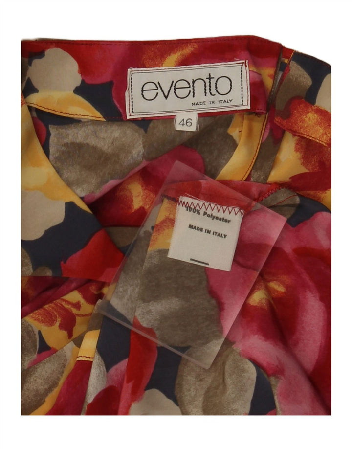 Camicetta da donna vintage Top IT 46 Grande poliestere floreale multicolore