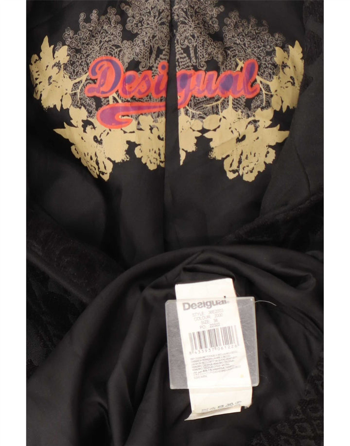 Cappotto da donna Desigual EU 38 poliestere floreale nero medio