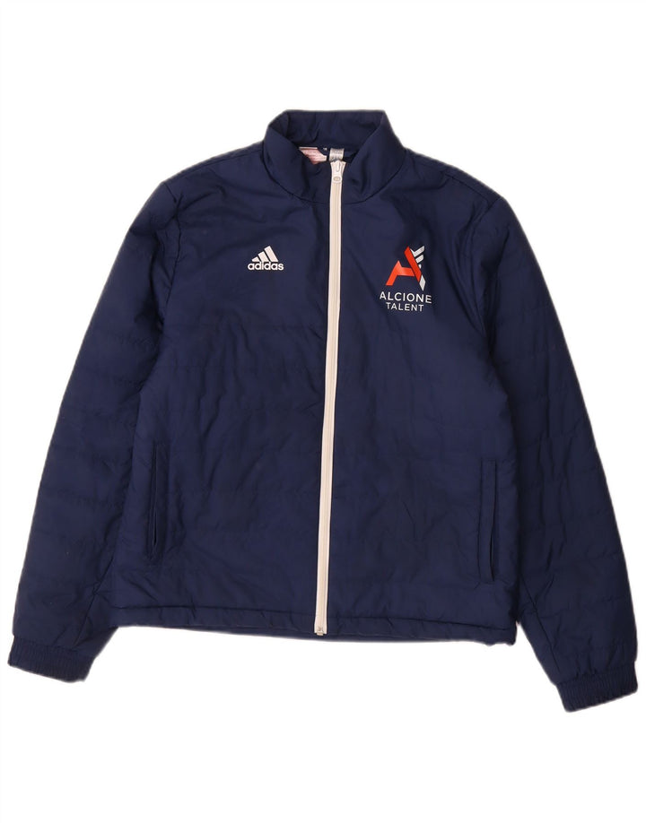 Giacca imbottita grafica Adidas da ragazzo 13-14 anni in poliestere blu navy