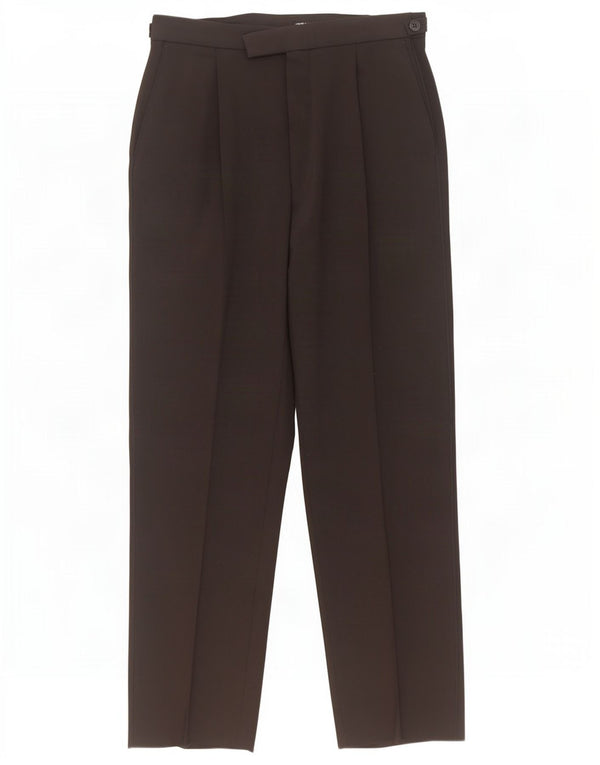 Pantaloni da abito con pegging da uomo Marks & Spencer W32 L33 poliestere nero