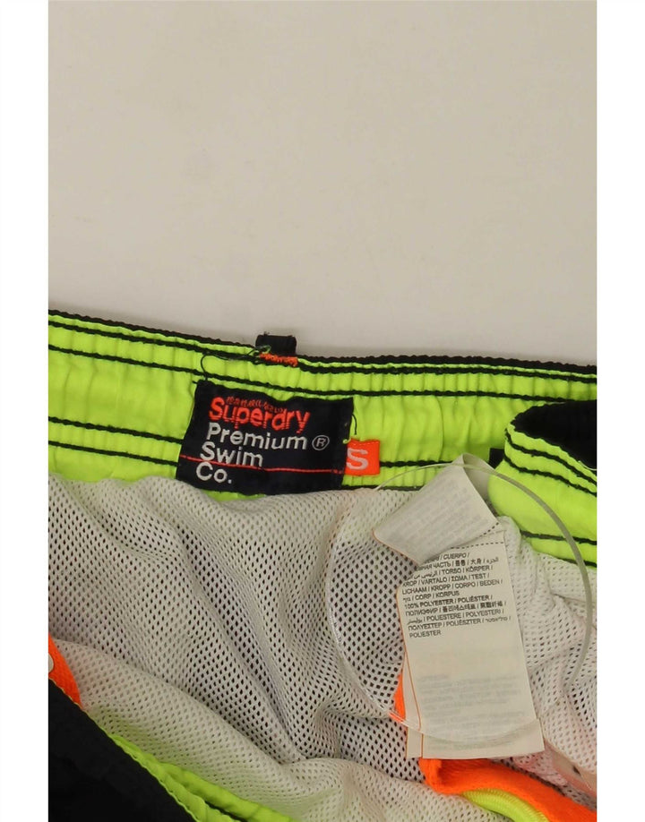 Pantaloncini da bagno da uomo Superdry piccoli in poliestere nero