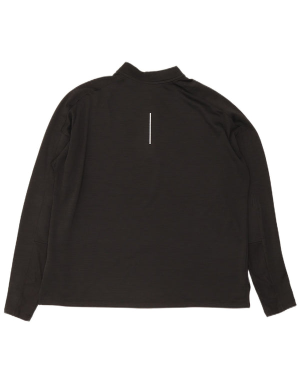 Top da corsa Nike da uomo con zip e collo a maniche lunghe XL nero poliestere sportivo