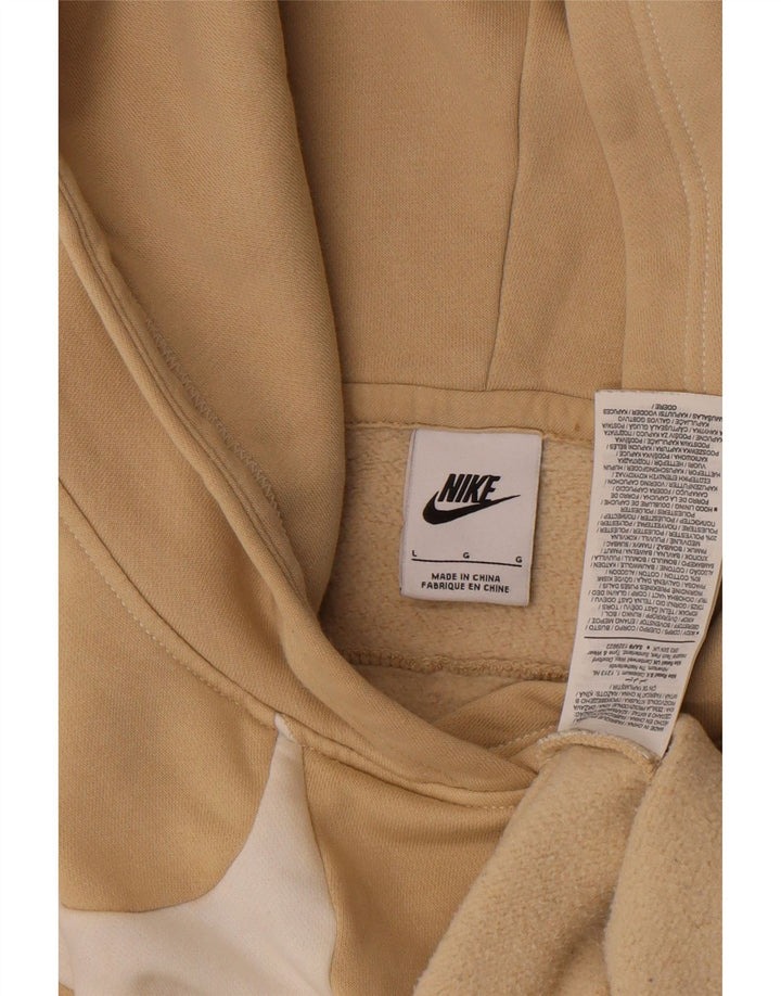 Felpa con cappuccio grafica da uomo Nike Large in cotone beige