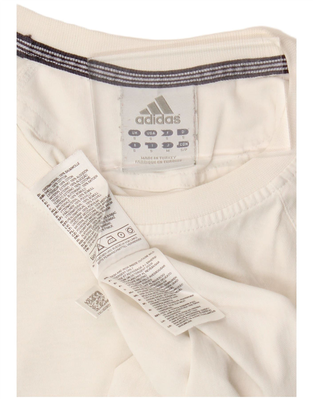 T-shirt da uomo Adidas Top Small in cotone bianco sporco