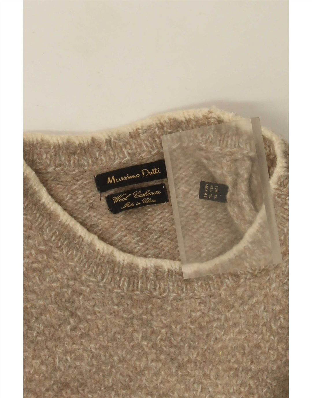 Massimo Dutti Maglione da uomo con scollo a barca XL Beige screziato