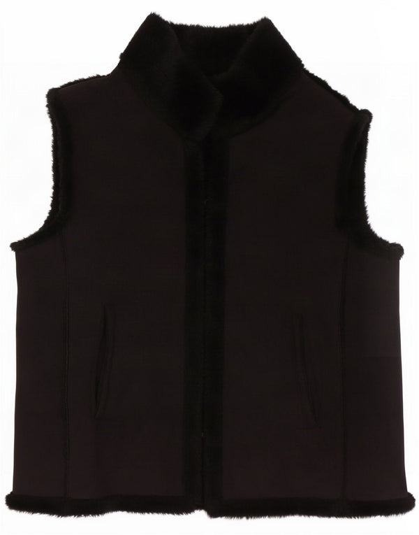 Bromley Gilet Sherpa da donna UK 14 Large Nero Poliestere