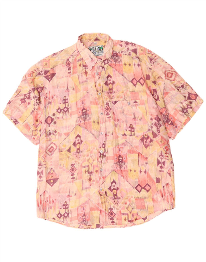 Camicia a maniche corte da uomo ARPINO taglia 41/42 grande rosa geometrica