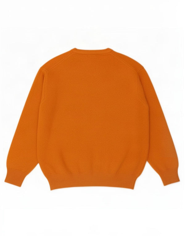 Maglione maglione girocollo oversize da donna Benetton UK 10 piccolo arancione