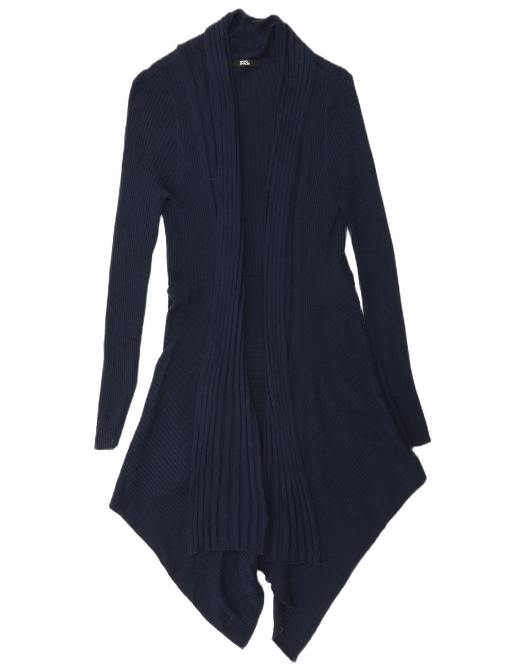 Maglione cardigan asimmetrico da donna Marks & Spencer UK 14 medio blu navy