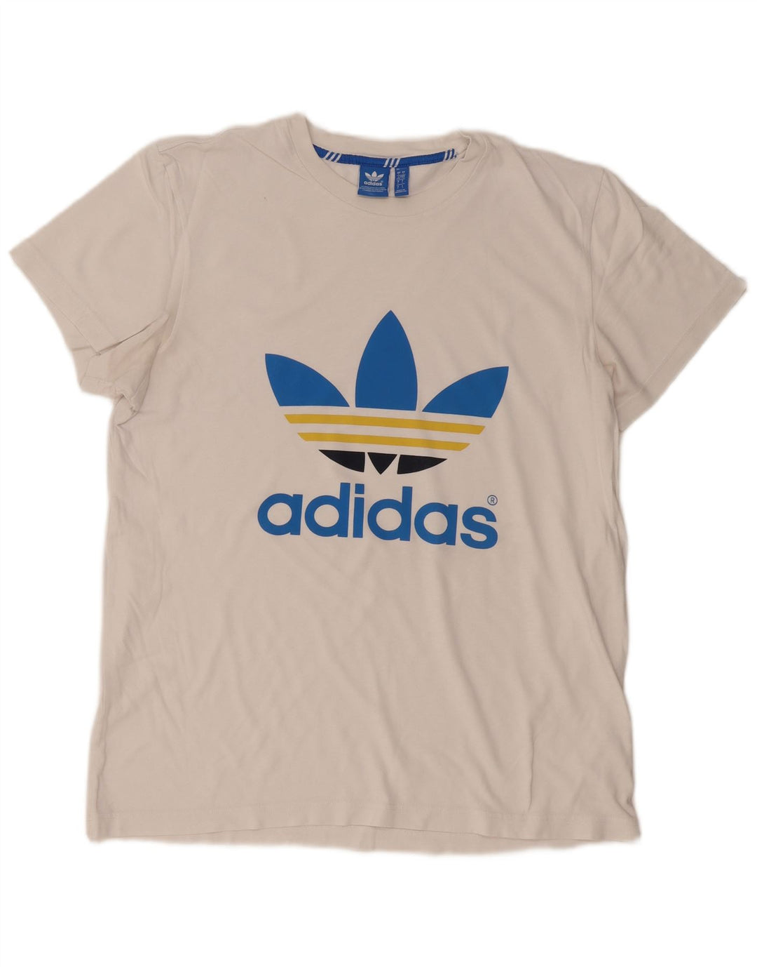 T-shirt grafica da uomo ADIDAS Top grande in cotone bianco