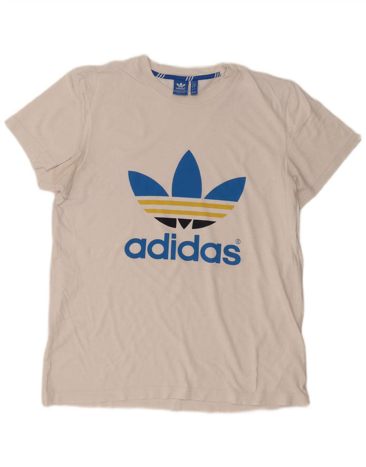 T-shirt grafica da uomo ADIDAS Top grande in cotone bianco
