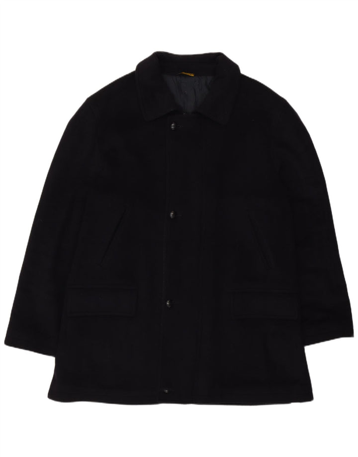 Soprabito vintage da uomo UK 42 XL blu navy in cashmere