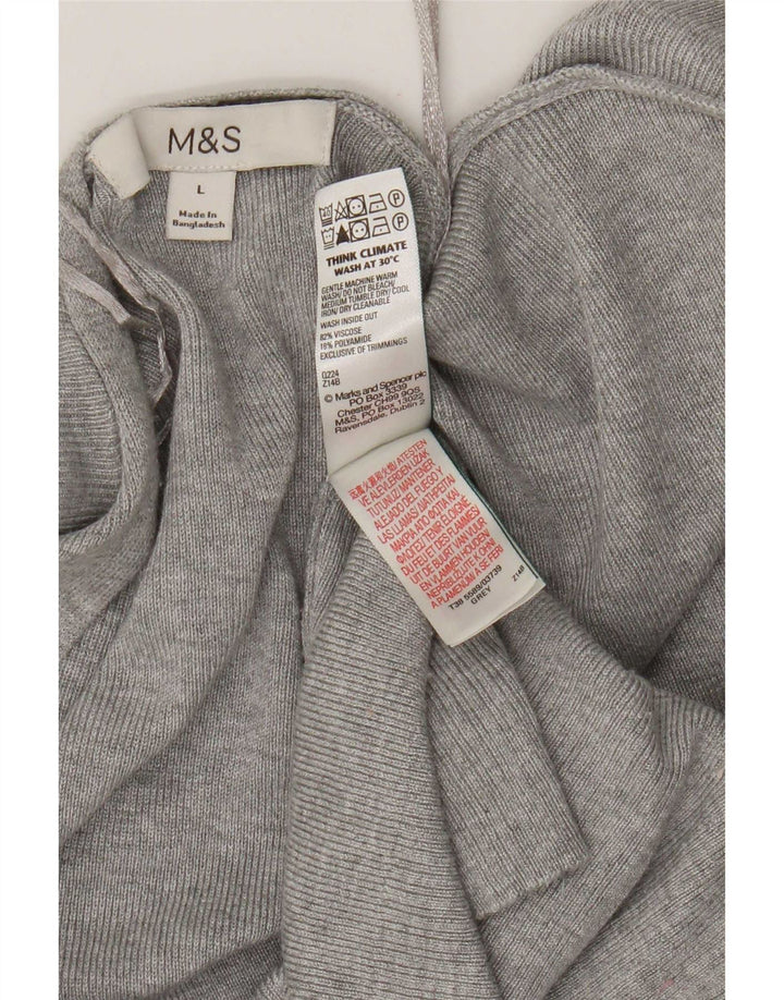 Maglione cardigan lungo da donna Marks & Spencer UK 16 Large Grey Flecked