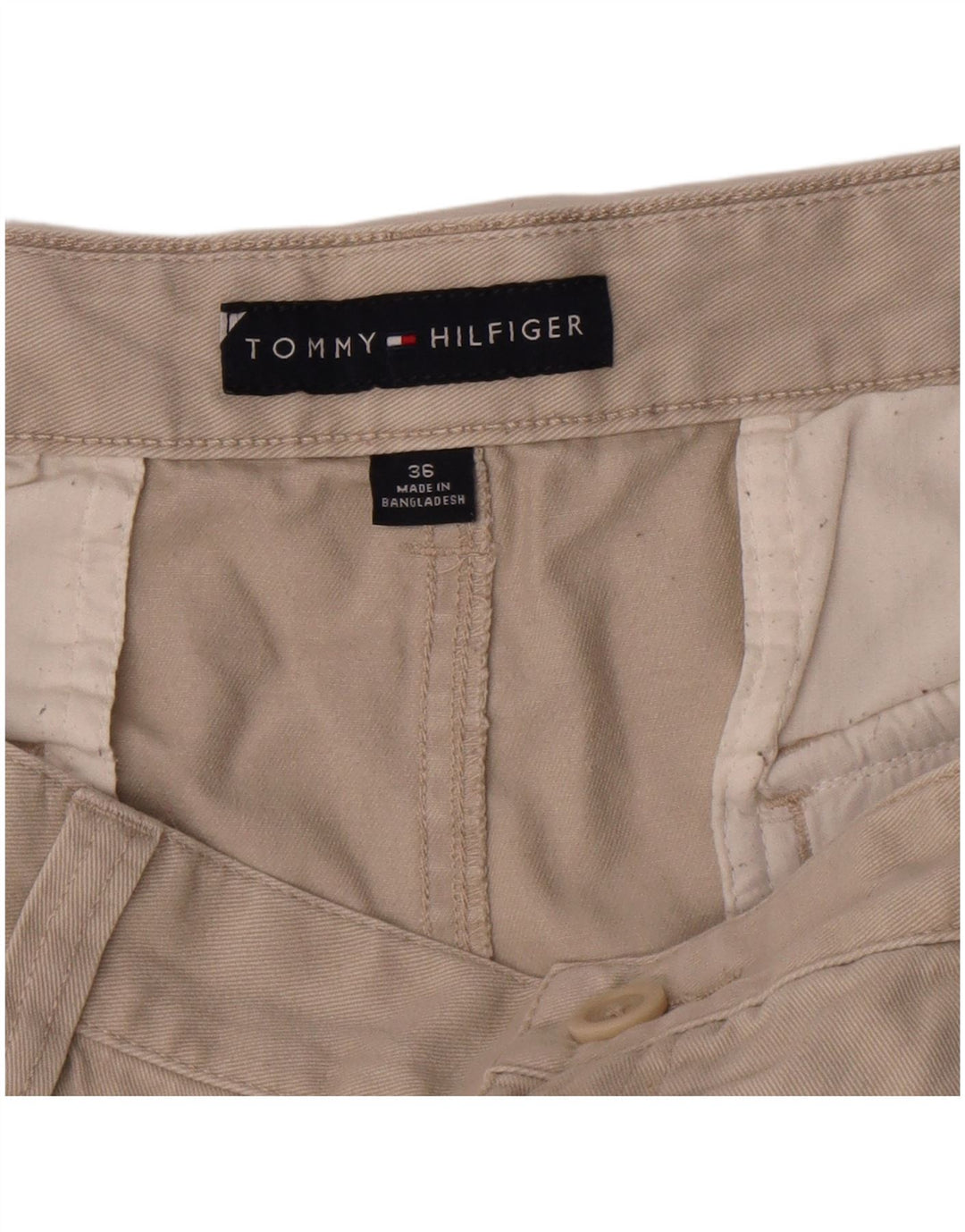 Pantaloncini cargo da uomo Tommy Hilfiger W36 grandi in cotone beige