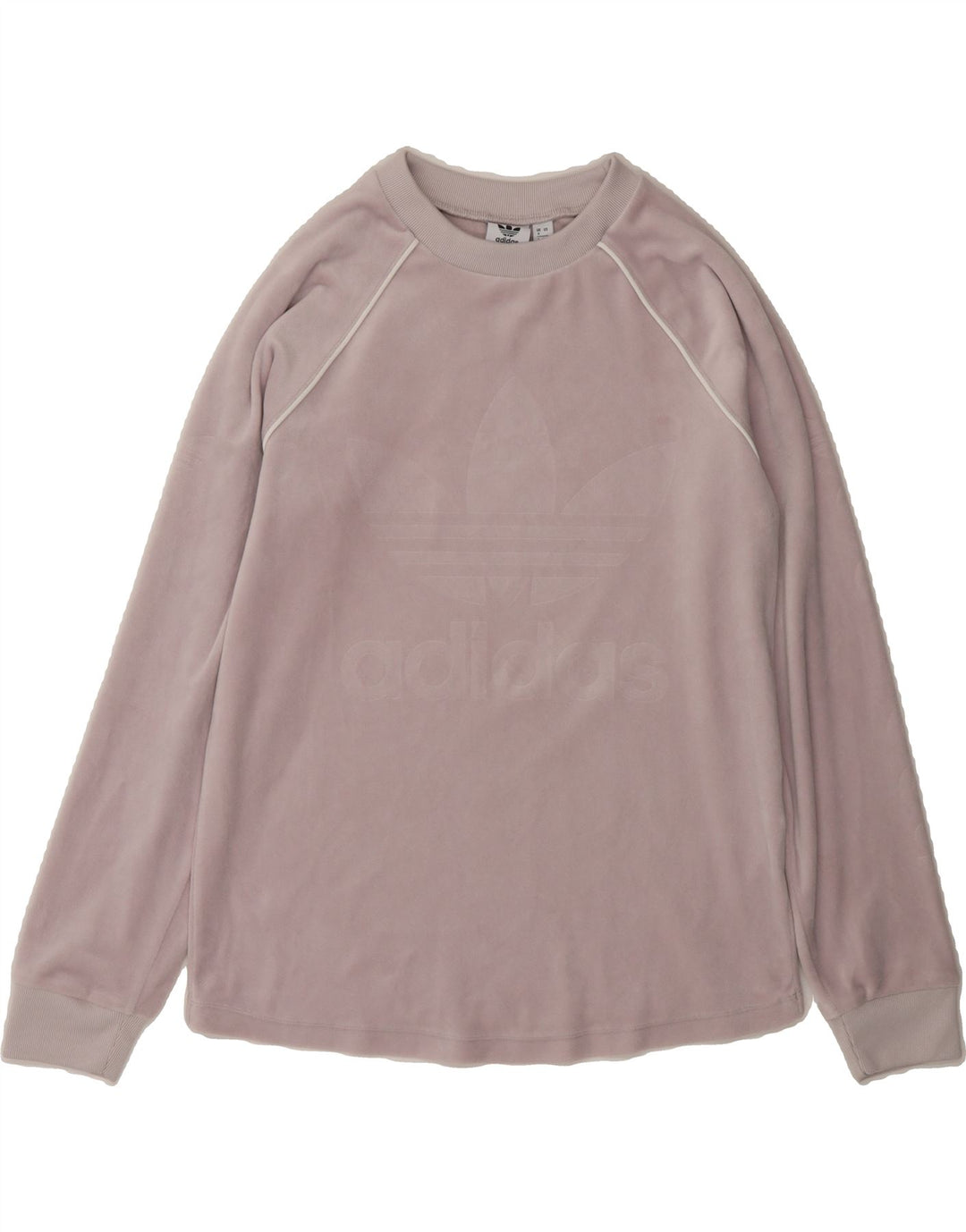 ADIDAS Womens Velour Graphic Top Long Sleeve UK 8 Small Pink Polyester Vintage Adidas and Second-Hand Adidas from Messina Hembry 