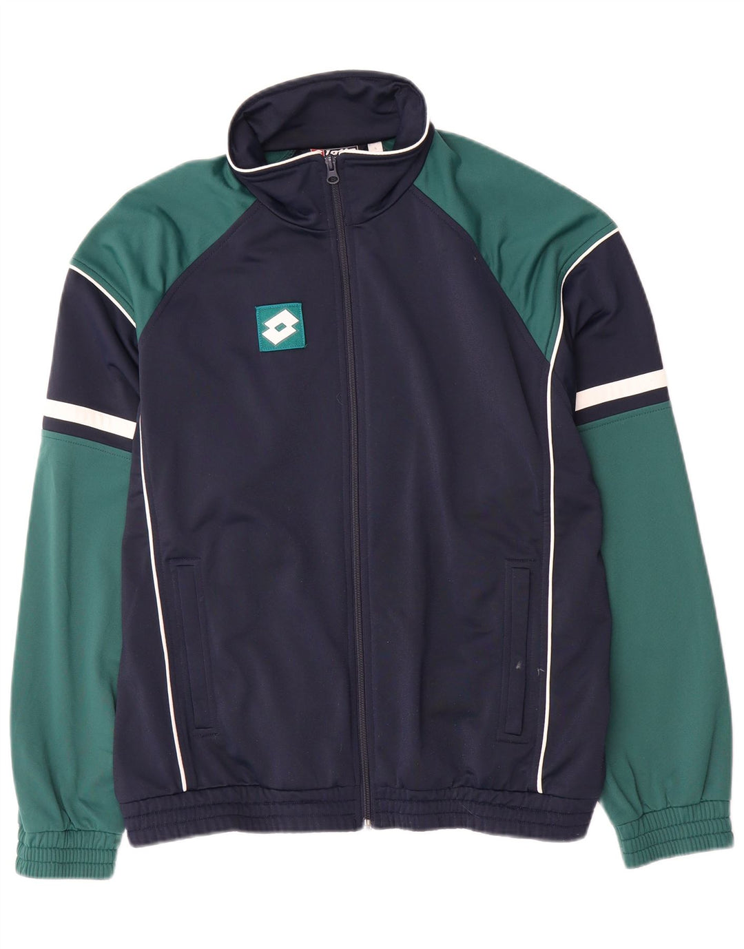 Giacca da ginnastica da uomo Lotto piccola in poliestere color block blu navy