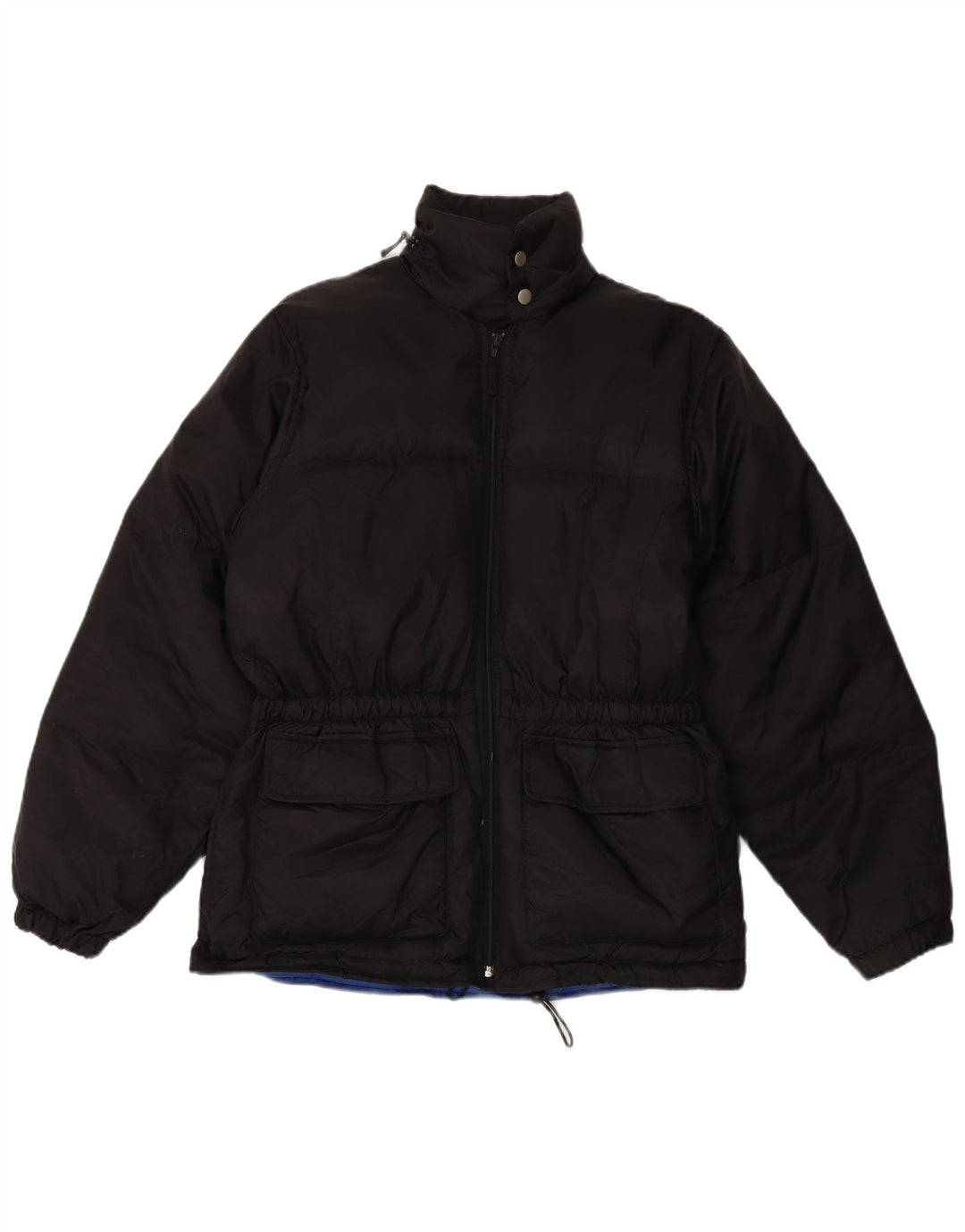 Giacca imbottita da uomo vintage UK 38 poliestere nero medio