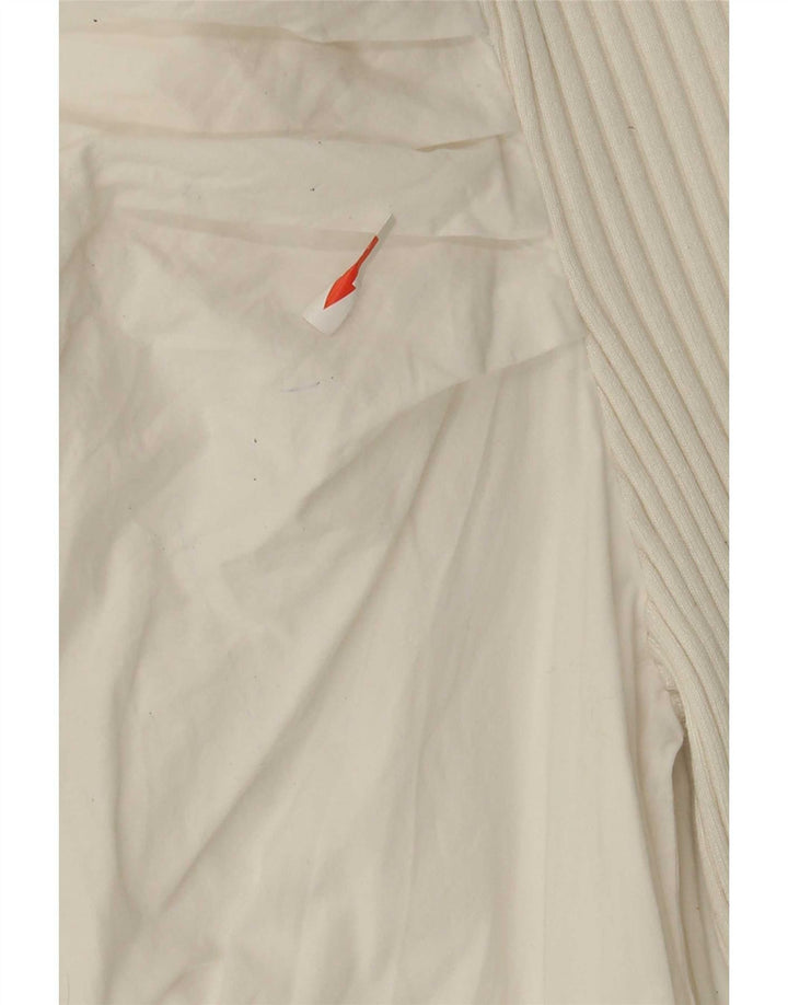 Camicetta corta a maniche lunghe da donna Zara UK 12 cotone bianco medio