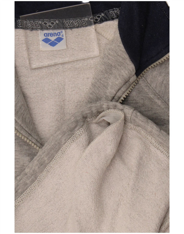 Arena Felpa con collo con zip grafica da uomo Maglione grigio medio color block