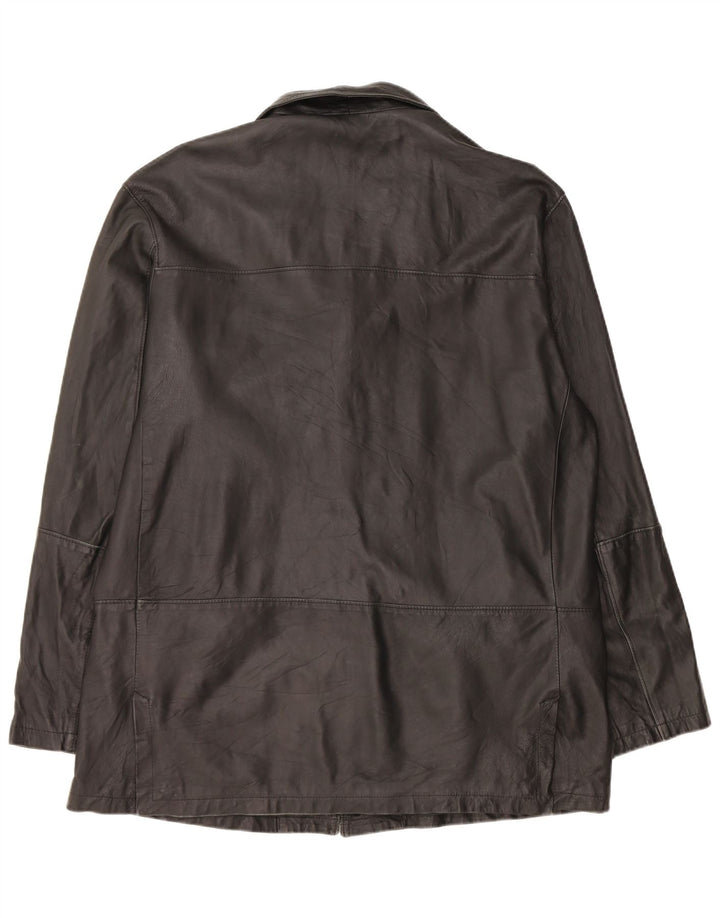 Giacca blazer da uomo a 3 bottoni Bizzarro IT 54 2XL in pelle nera