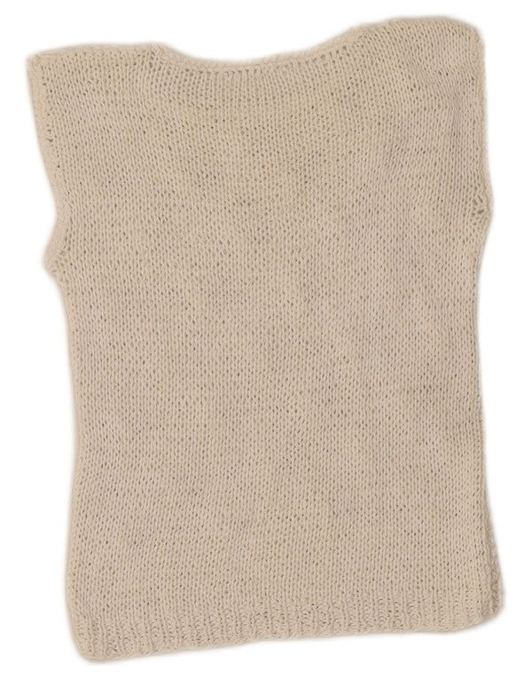 Canotta corta da donna vintage UK 4 XS bianca
