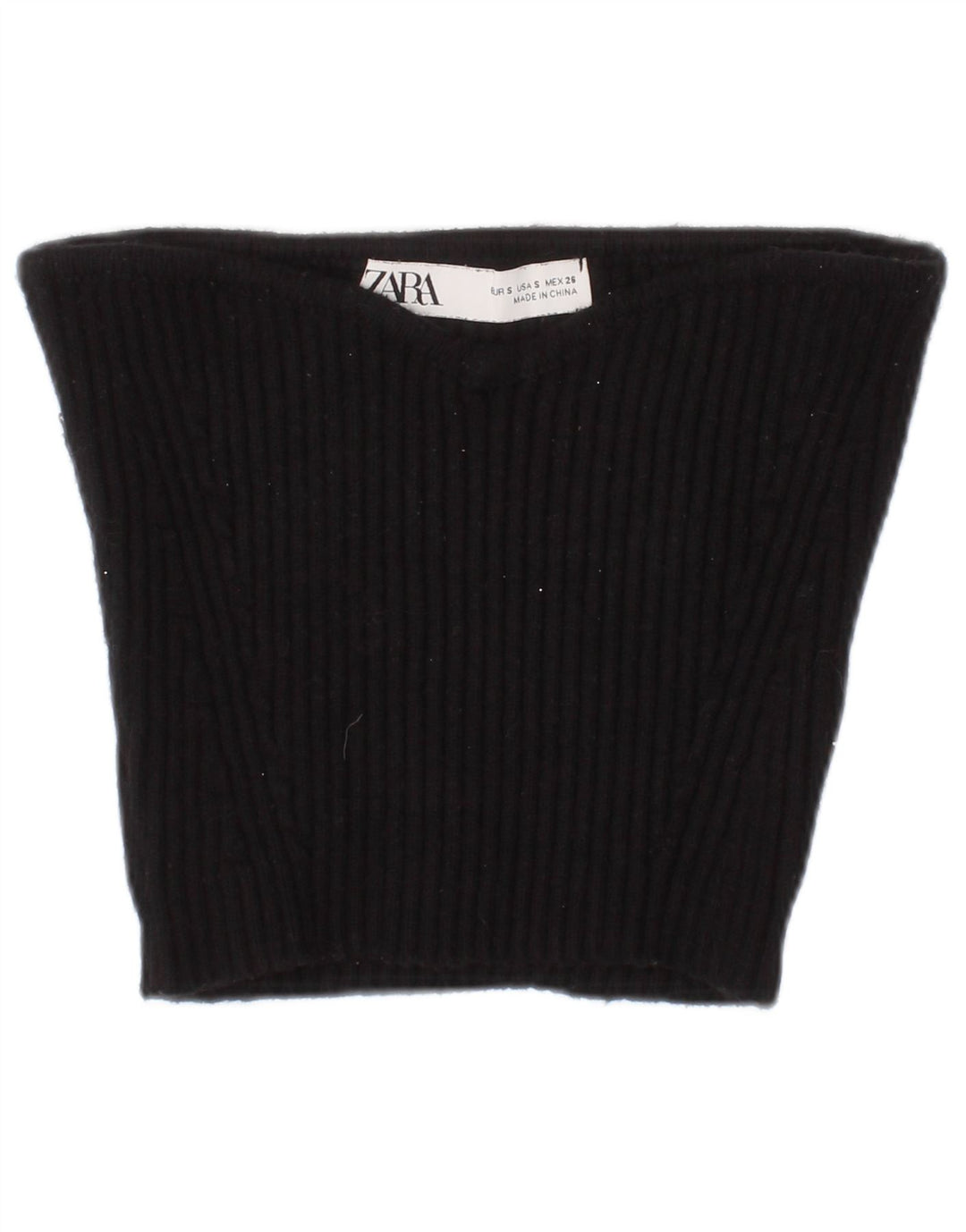 Top corto Zara da donna con spalle scoperte piccolo in viscosa nera