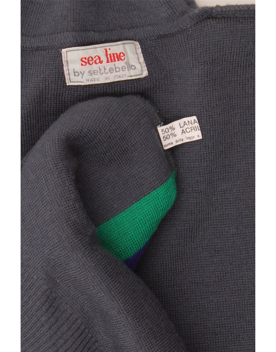 SETTEBELLO Maglione da uomo con collo alto, grande, in lana color block grigio