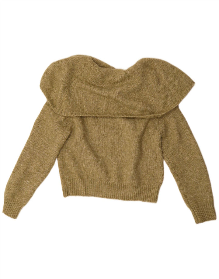 Maglione maglione oversize con collo a polo oversize da donna Zara UK 14 Poliestere kaki medio