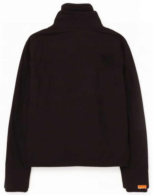 Giacca antipioggia grafica da donna Superdry UK 14 nylon nero medio