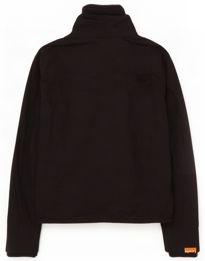 Giacca antipioggia grafica da donna Superdry UK 14 nylon nero medio