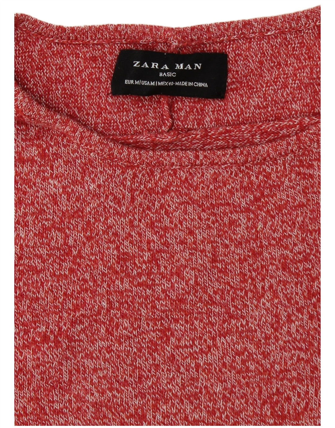 Maglione maglione girocollo da uomo Zara rosso medio chiazzato