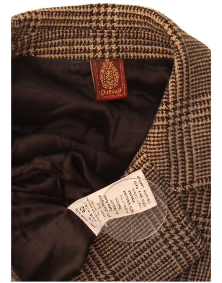 Dondup Giacca Blazer a 6 Bottoni da Donna IT 42 Lana Pied De Poule Marrone Medio