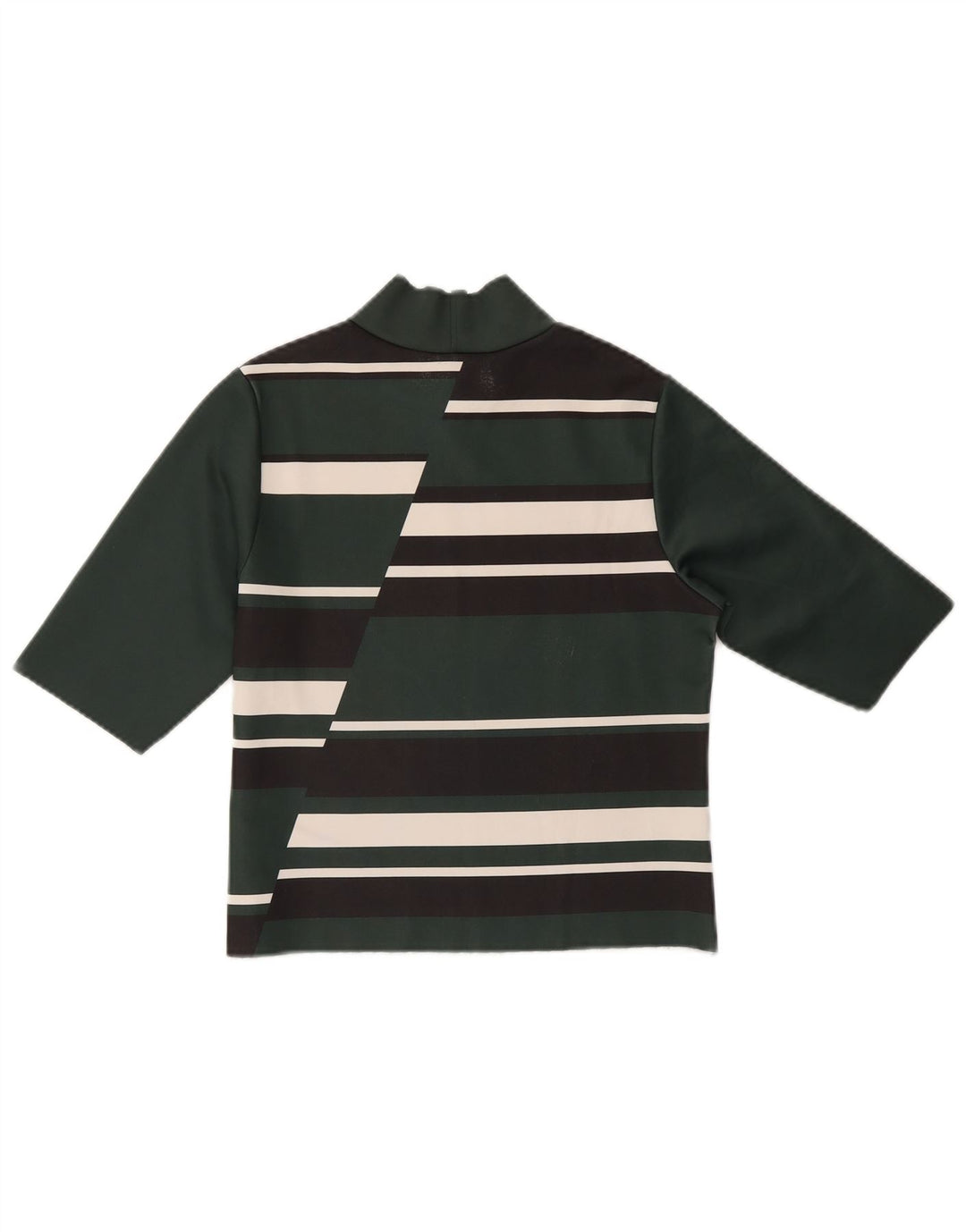 ZARA Top Corto da Donna Manica 3/4 UK 12 Colore Verde Medio