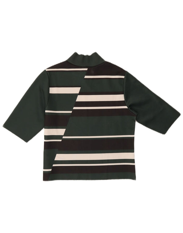 ZARA Top Corto da Donna Manica 3/4 UK 12 Colore Verde Medio