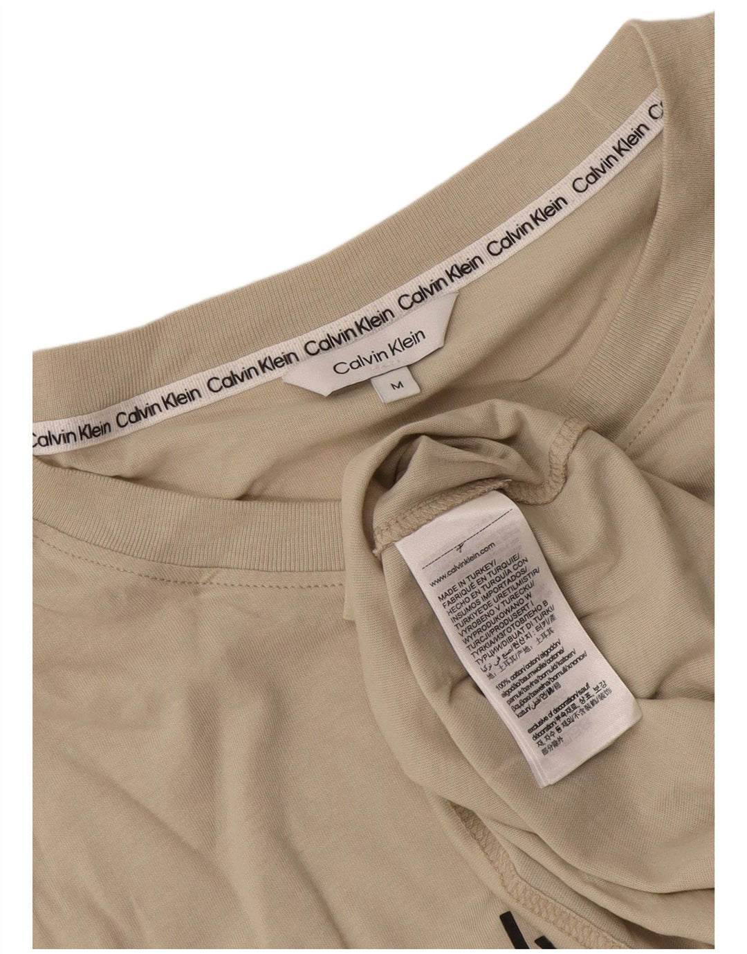 Maglietta grafica da uomo Calvin Klein Top in cotone beige medio
