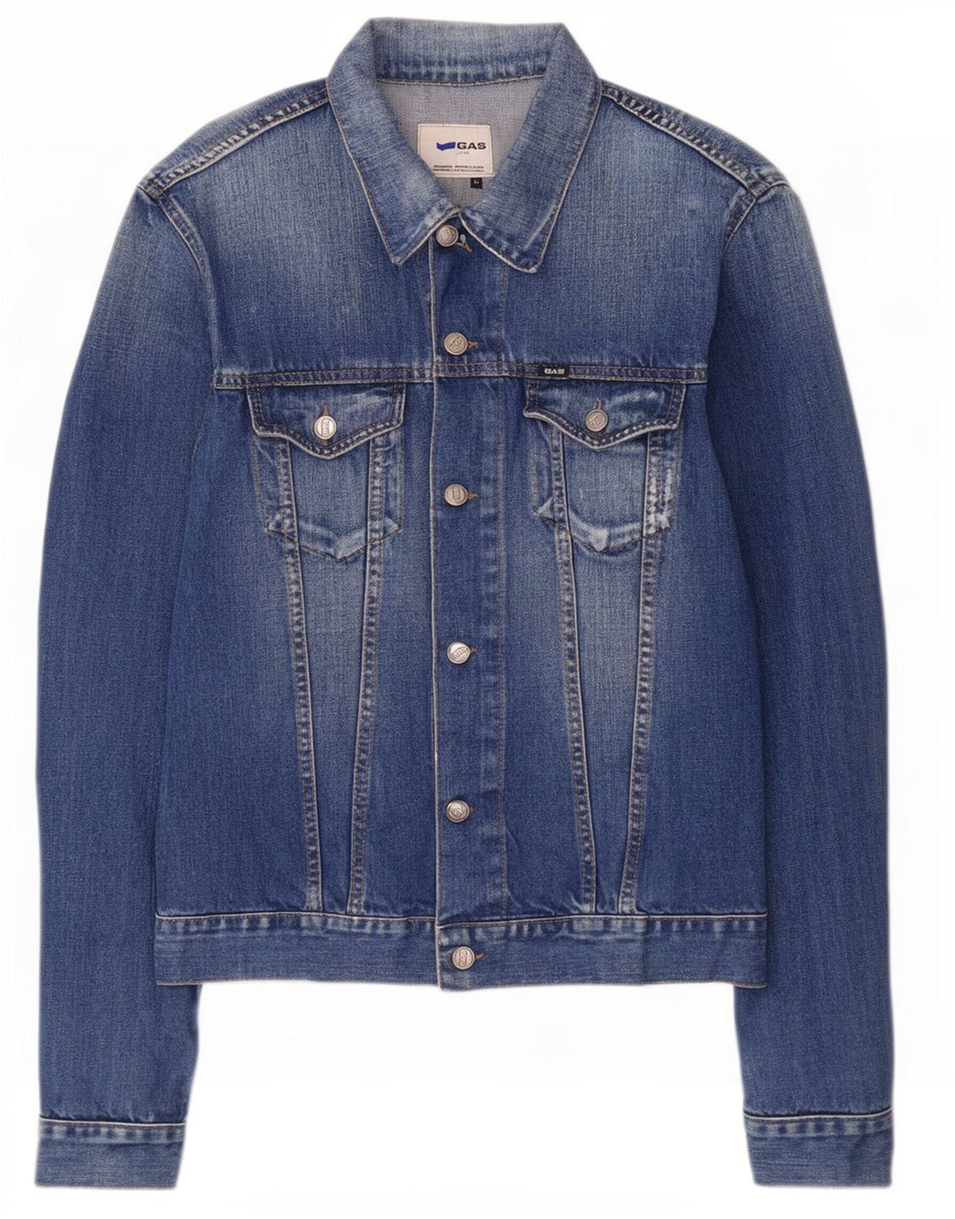 Giacca di jeans da uomo Gas UK 42 XL Cotone blu