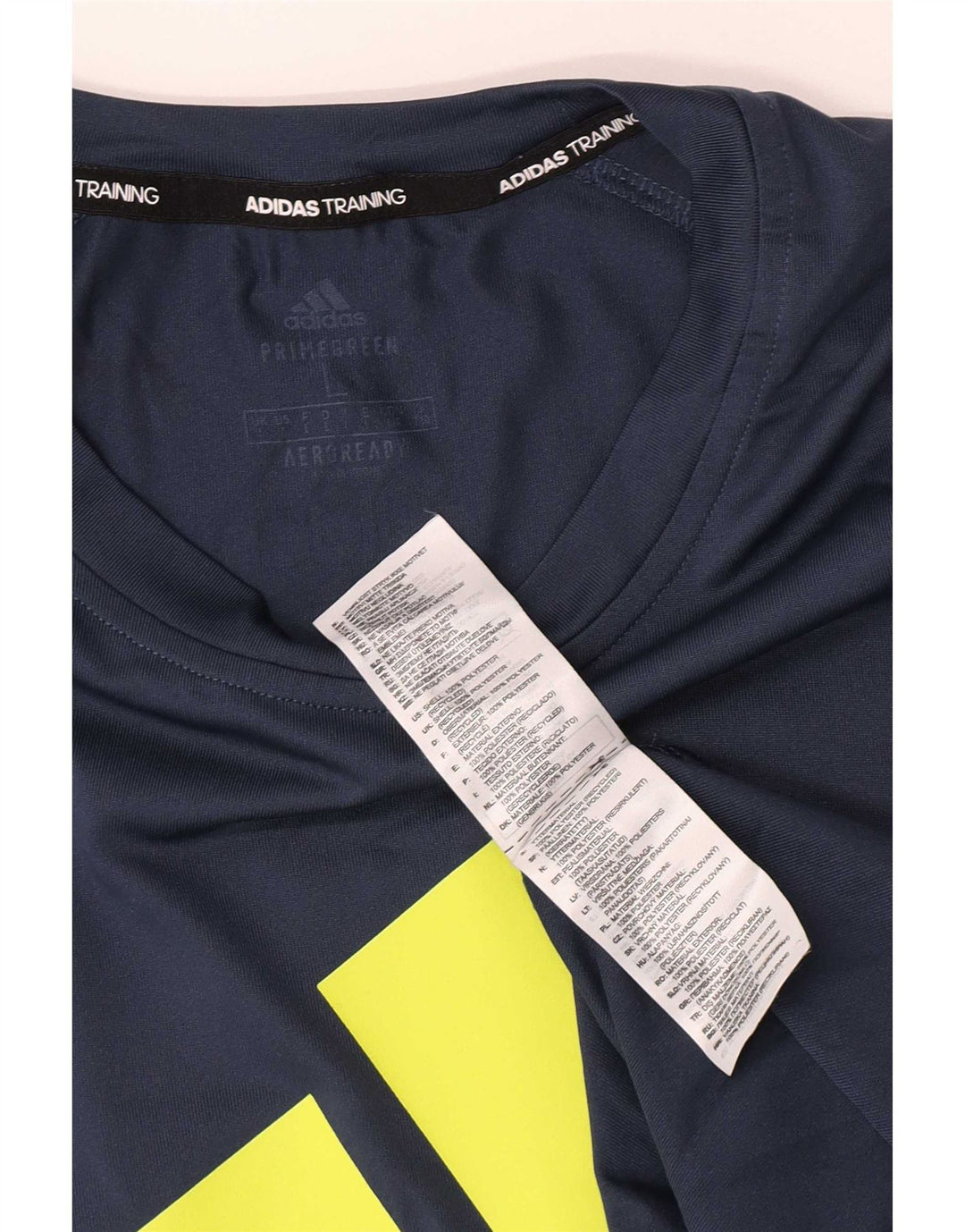 Adidas - T-shirt grafica regolare da uomo, top grande, color block blu navy
