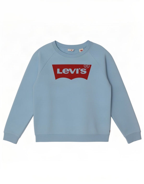 Levi's Mens Graphic Oversized Sweatshirt Jumper UK 6 XS Blue Cotton