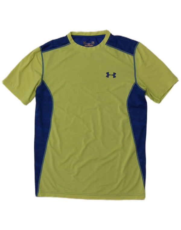 T-shirt da uomo UNDER ARMOUR Heat Gear Top piccolo verde a blocchi di colore