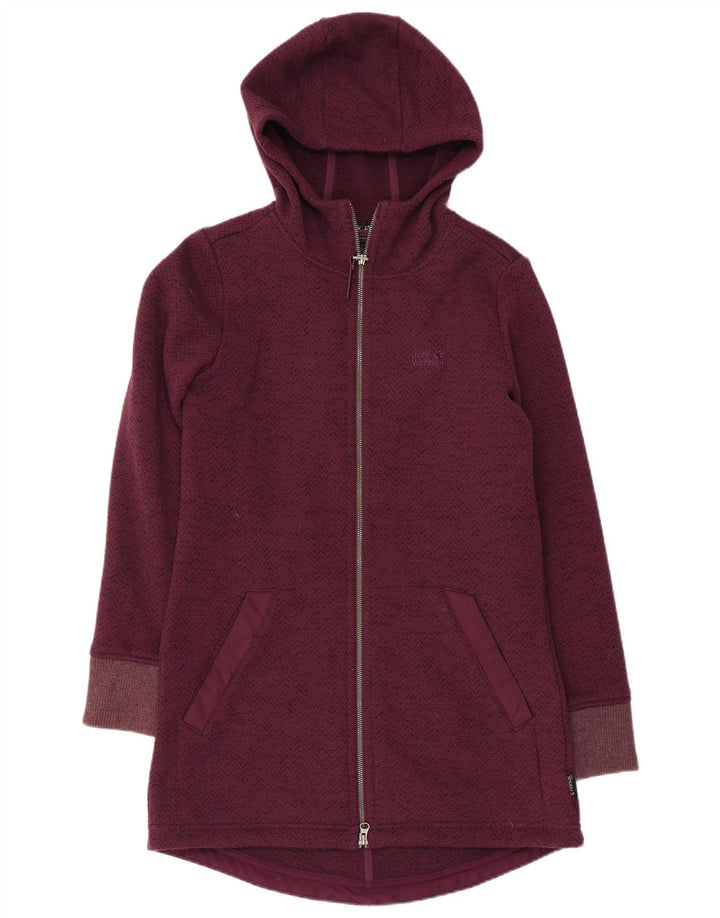 JACK WOLFSKIN Womens Longline Cardigan Sweater UK 10/12 Medium Maroon