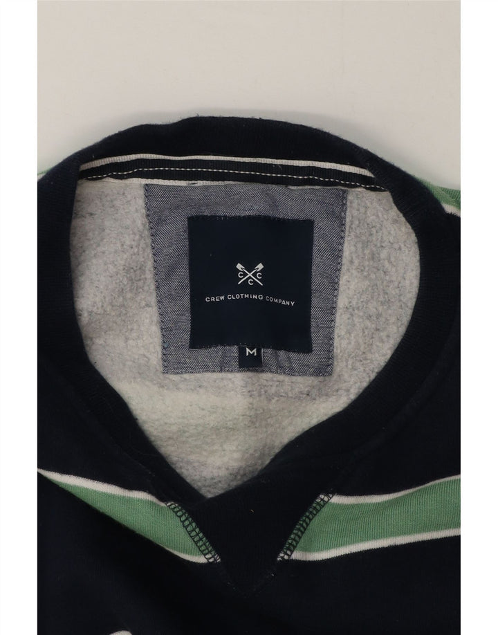 Crew Clothing Felpa da uomo Maglione medio in cotone a righe blu navy