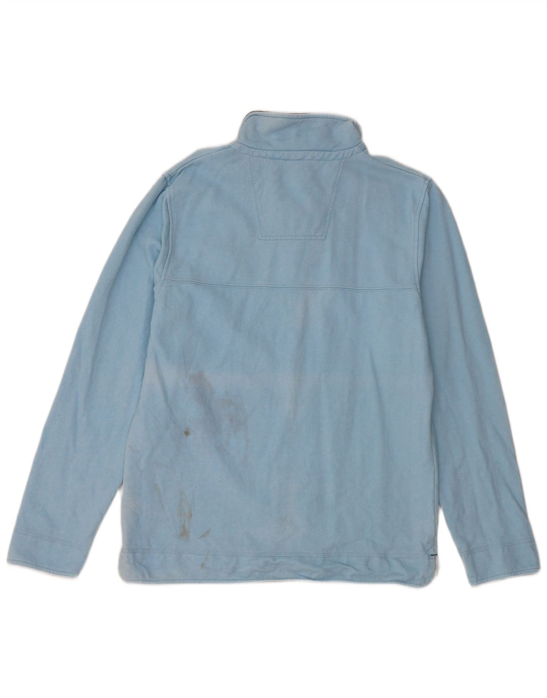 Crew Clothing Felpa con collo con zip da uomo Maglione in cotone blu medio