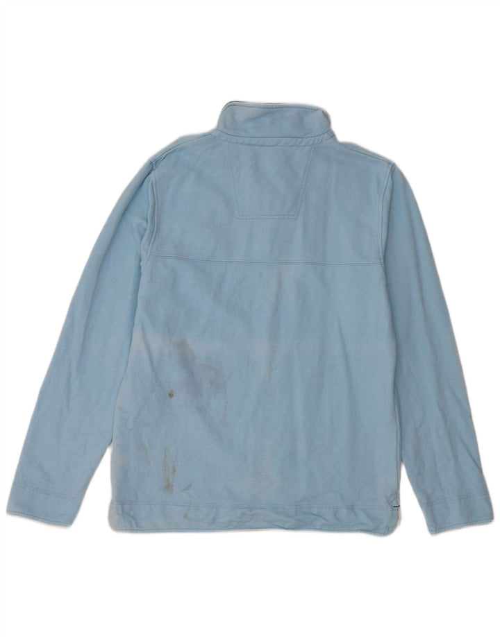 Crew Clothing Felpa con collo con zip da uomo Maglione in cotone blu medio